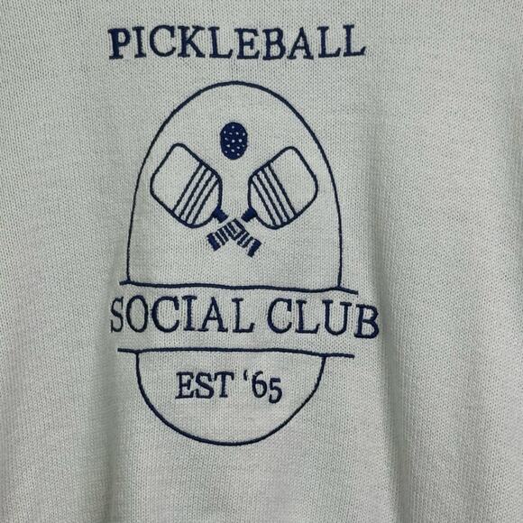 Sincerely Jules Pickleball Social Club Size Medium Pullover Cropped Sweater - Picture 5 of 7